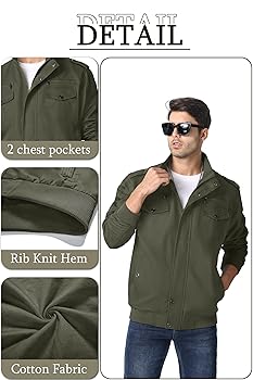 MAGNIVIT Military Jackets for Men Fall Cotton Coat Army